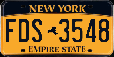 NY license plate FDS3548