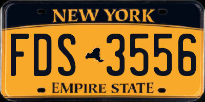 NY license plate FDS3556