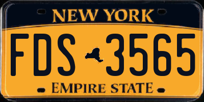 NY license plate FDS3565