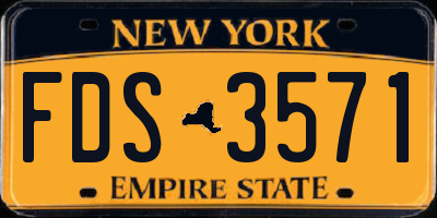 NY license plate FDS3571