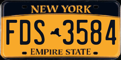 NY license plate FDS3584