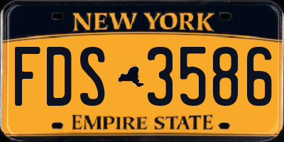 NY license plate FDS3586
