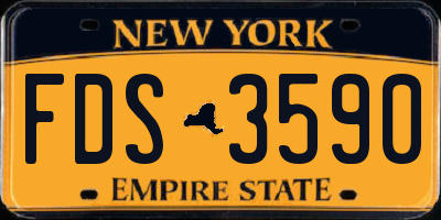 NY license plate FDS3590
