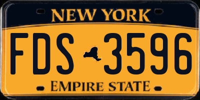 NY license plate FDS3596