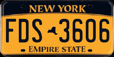 NY license plate FDS3606