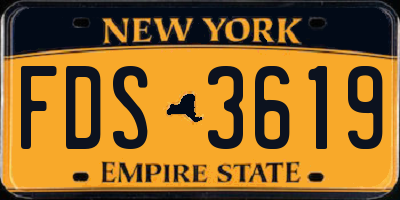 NY license plate FDS3619