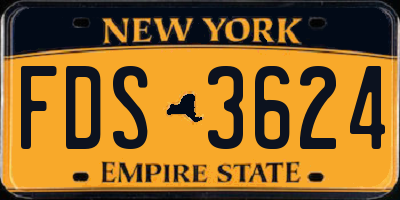 NY license plate FDS3624