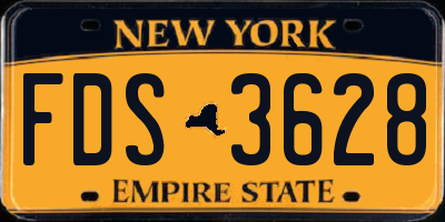 NY license plate FDS3628