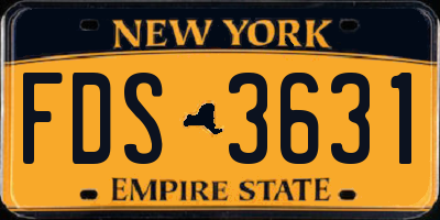 NY license plate FDS3631
