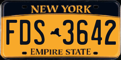 NY license plate FDS3642