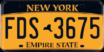 NY license plate FDS3675