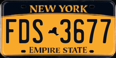 NY license plate FDS3677