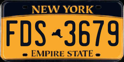 NY license plate FDS3679
