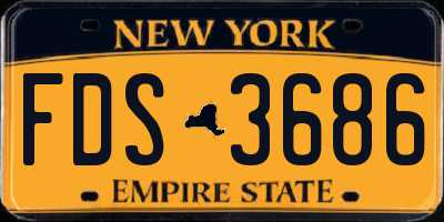 NY license plate FDS3686