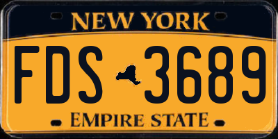 NY license plate FDS3689