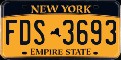 NY license plate FDS3693