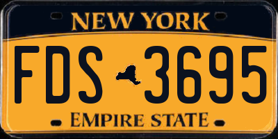 NY license plate FDS3695