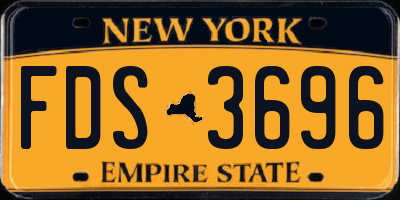 NY license plate FDS3696