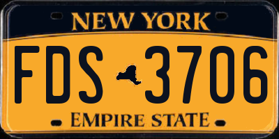 NY license plate FDS3706