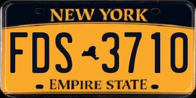 NY license plate FDS3710