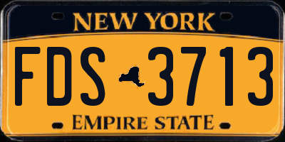 NY license plate FDS3713