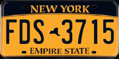NY license plate FDS3715