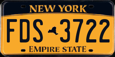 NY license plate FDS3722