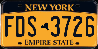 NY license plate FDS3726