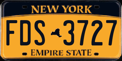 NY license plate FDS3727