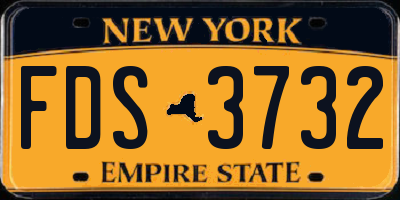 NY license plate FDS3732