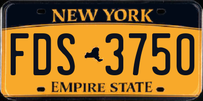 NY license plate FDS3750
