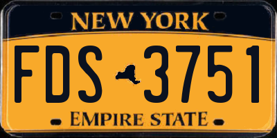 NY license plate FDS3751