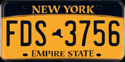 NY license plate FDS3756
