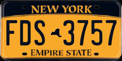 NY license plate FDS3757