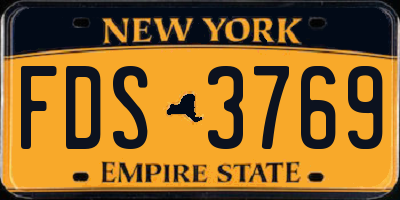 NY license plate FDS3769