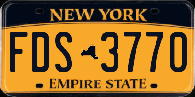NY license plate FDS3770