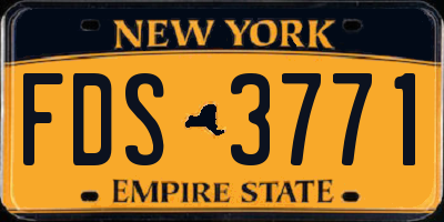 NY license plate FDS3771