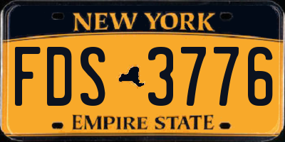 NY license plate FDS3776