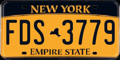 NY license plate FDS3779