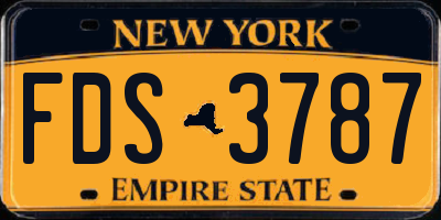 NY license plate FDS3787