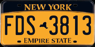 NY license plate FDS3813