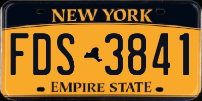 NY license plate FDS3841
