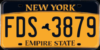 NY license plate FDS3879