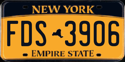 NY license plate FDS3906