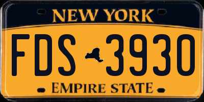 NY license plate FDS3930