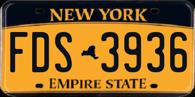 NY license plate FDS3936