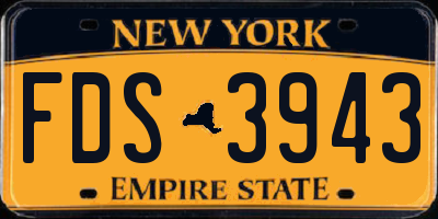 NY license plate FDS3943