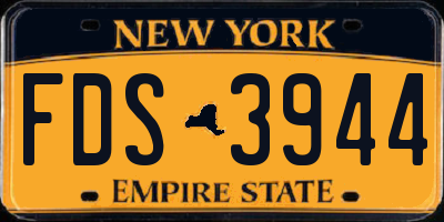 NY license plate FDS3944