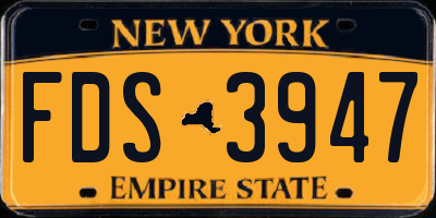 NY license plate FDS3947