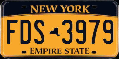 NY license plate FDS3979